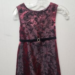 Perfectly Dressed Dress Size 10 Girl's Red Black Sleeveless Sparkle‎ C4